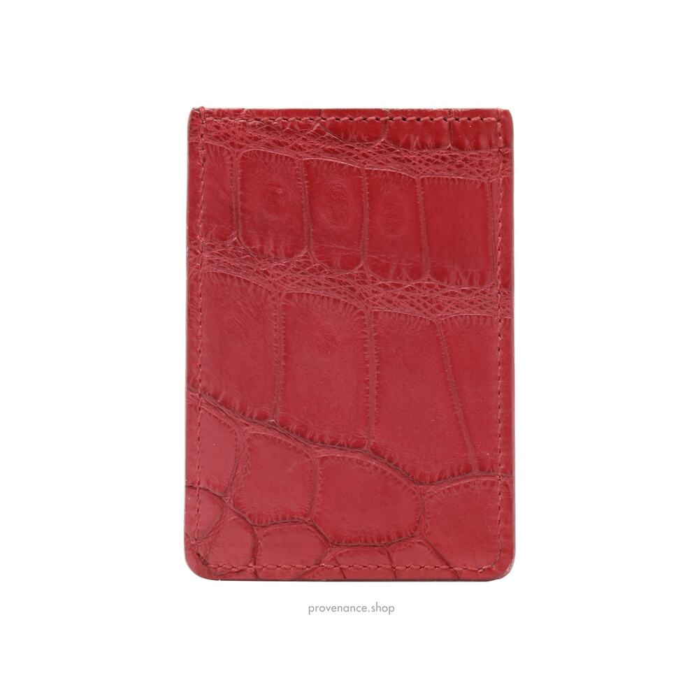 🔴 Louis Vuitton Genève Card Holder Wallet - Red Alligator Leather - Picture 3 of 6